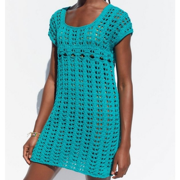 New w/Tags Urban Outfitters Peek-a-Boo Cotton Crochet Swim Cover-UP - Picture 1 of 4